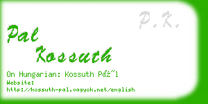 pal kossuth business card